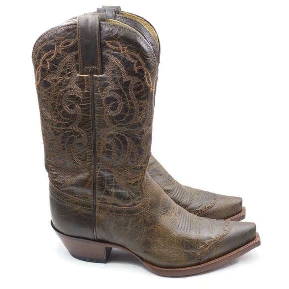 Tony Lama VF6009 Brown Leather Western Cowboy Boots Womans Size 7B EUC - Picture 8 of 11